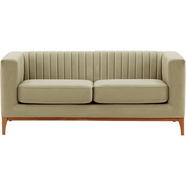 Slender Wood 2 Seater Sofa, mink, Leg colour: aveo