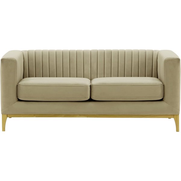 Slender Wood 2 Seater Sofa, mink, Leg colour: like oak