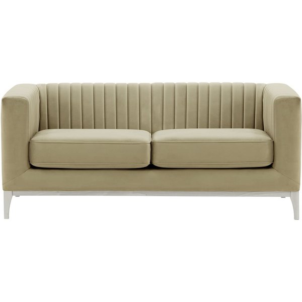 Slender Wood 2 Seater Sofa, mink, Leg colour: white
