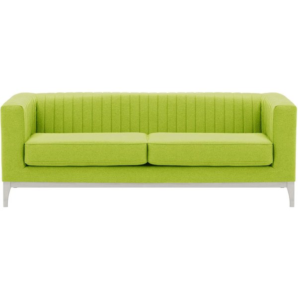 Slender Wood 3 Seater Sofa, lime, Leg colour: white