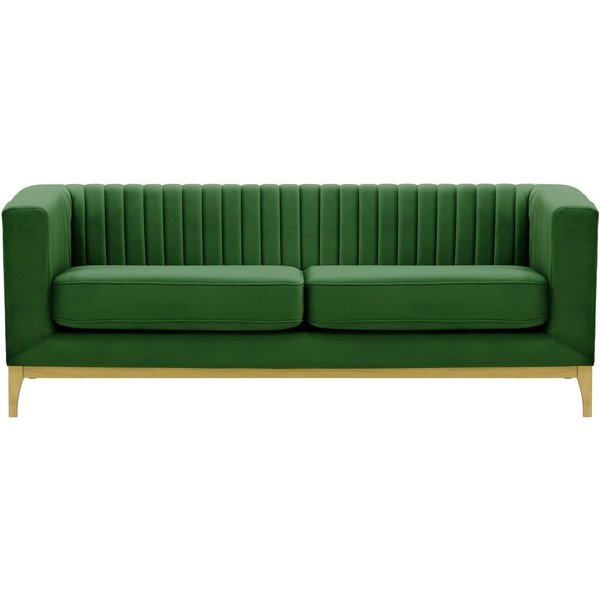 Slender Wood 3 Seater Sofa, dark green, Leg colour: like oak