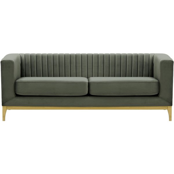 Slender Wood 3 Seater Sofa, graphite, Leg colour: like oak