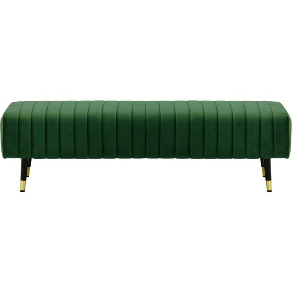 Slender Footstool with quilting, dark green