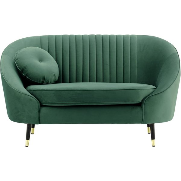 Kooper Armchair with stitching, dirty blue, Leg colour: Black + gold