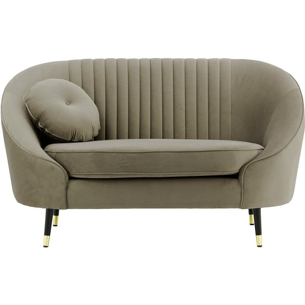 Kooper Armchair with stitching, grey, Leg colour: Black + gold