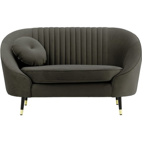 Kooper Armchair with stitching, graphite, Leg colour: Black + gold