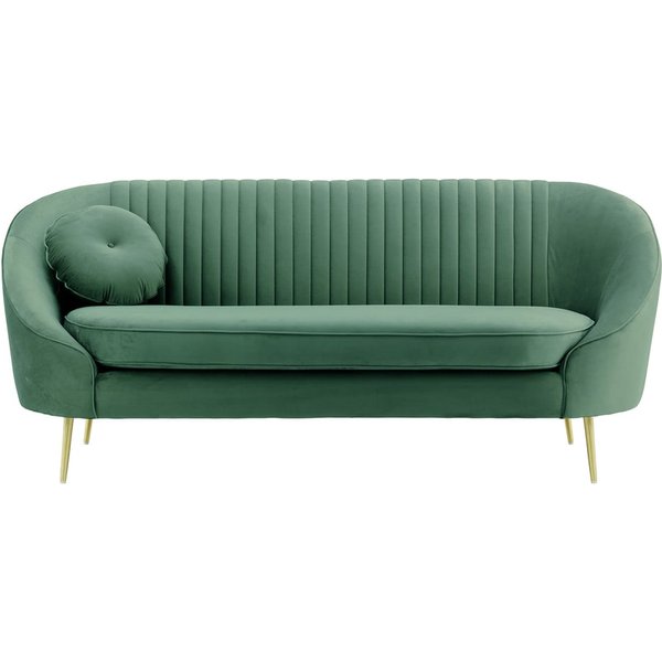 Kooper 2,5 Seater Sofa with stitching, dirty blue, Leg colour: gold metal