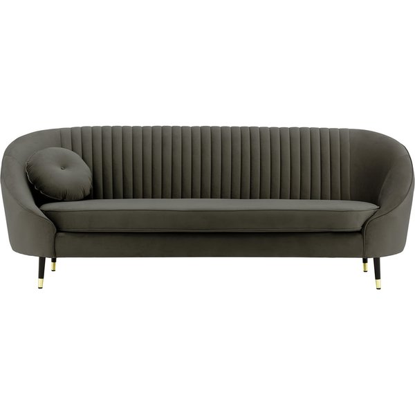 Kooper 3 Seater Sofa with stitching, graphite, Leg colour: Black + gold