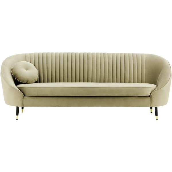 Kooper 3 Seater Sofa with stitching, mink, Leg colour: Black + gold