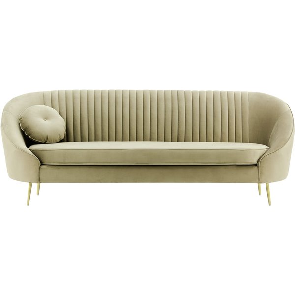 Kooper 3 Seater Sofa with stitching, mink, Leg colour: gold metal
