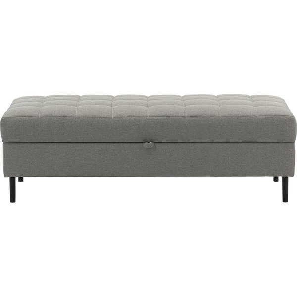 Ludo Footstool with Storage, light grey