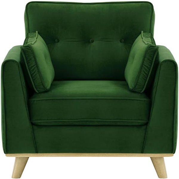 Farrow Armchair, dark green, Leg colour: wax black