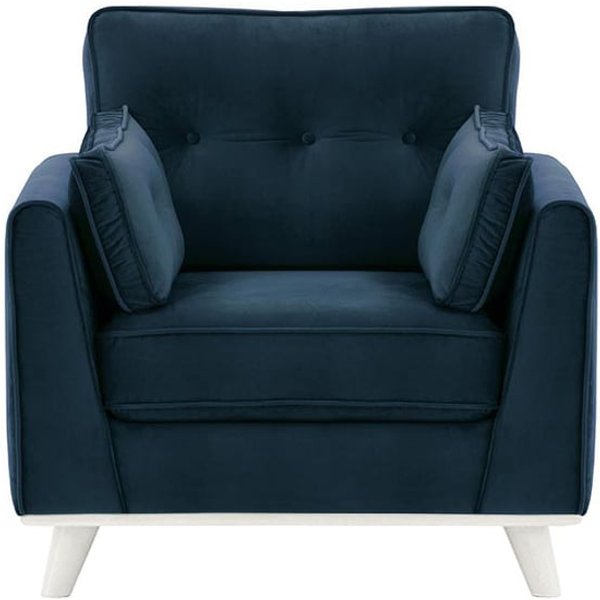 Farrow Armchair, blue, Leg colour: white