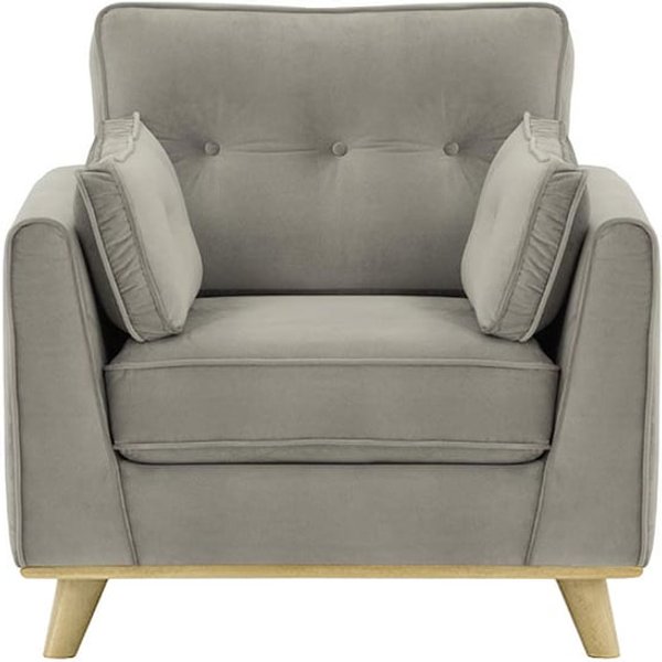 Farrow Armchair, silver, Leg colour: wax black