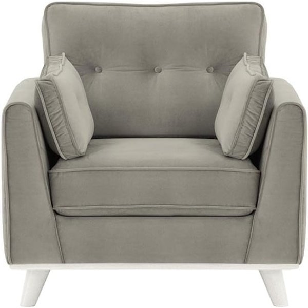 Farrow Armchair, silver, Leg colour: white