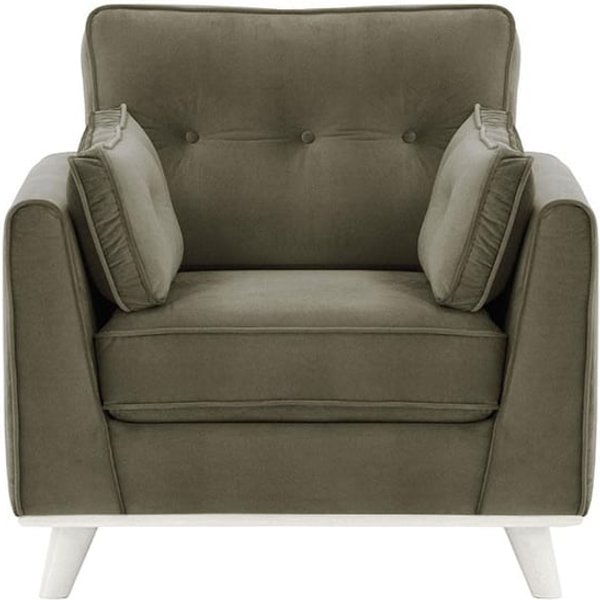 Farrow Armchair, grey, Leg colour: white