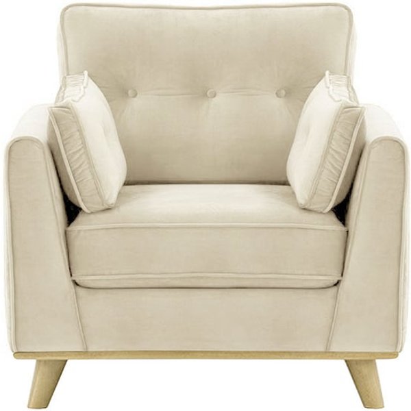 Farrow Armchair, light beige, Leg colour: wax black