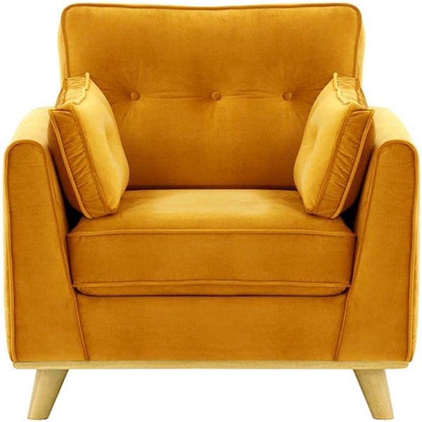 Farrow Armchair, mustard, Leg colour: like oak