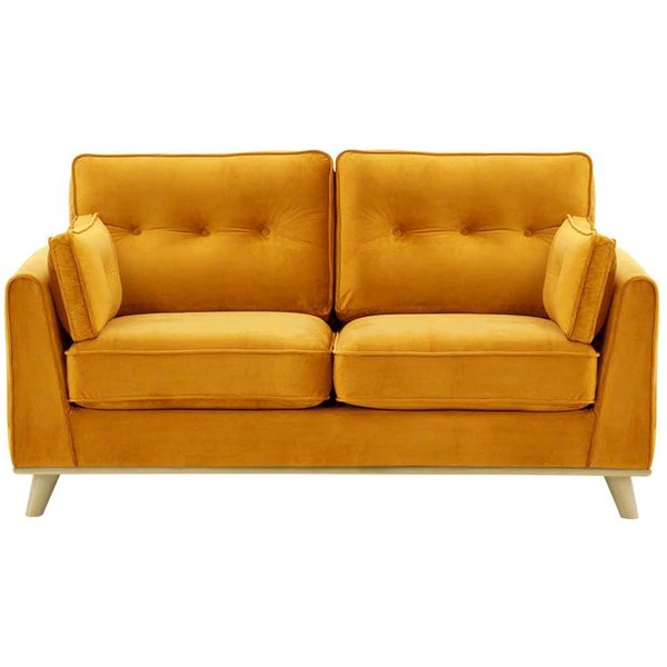 Farrow 2 Seater Sofa, mustard, Leg colour: wax black