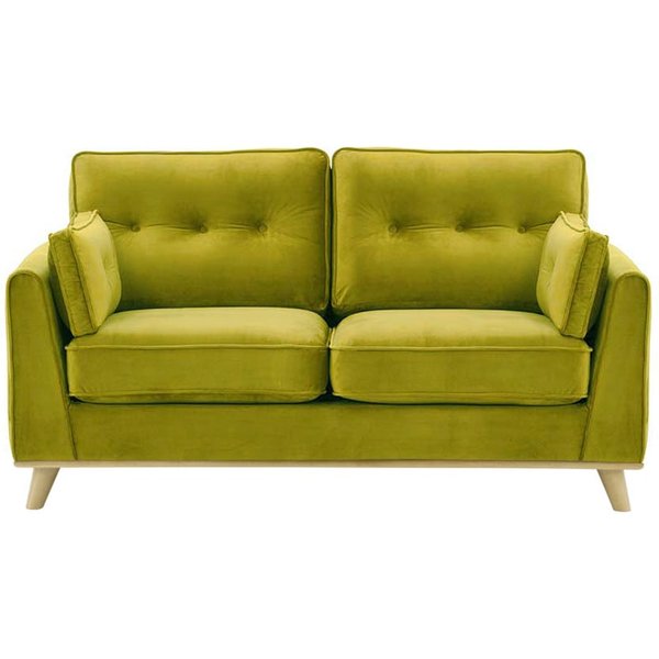 Farrow 2 Seater Sofa, olive green, Leg colour: wax black