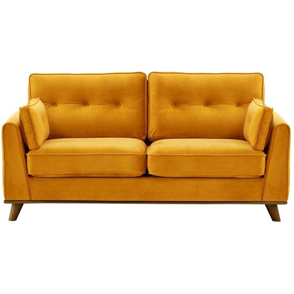 Farrow 2,5 Seater Sofa, mustard, Leg colour: dark oak
