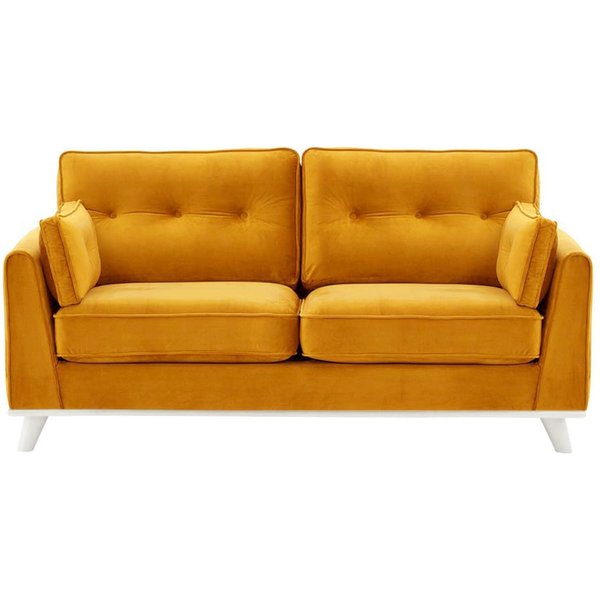 Farrow 2,5 Seater Sofa, mustard, Leg colour: white