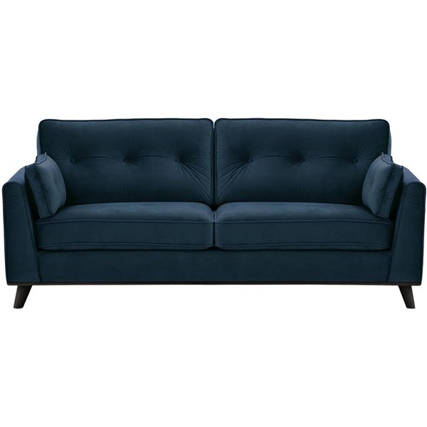 Farrow 3 Seater Sofa, blue, Leg colour: black