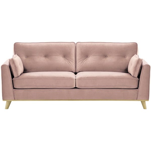Farrow 3 Seater Sofa, lilac, Leg colour: wax black