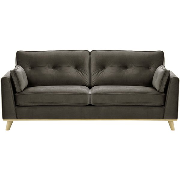 Farrow 3 Seater Sofa, graphite, Leg colour: wax black