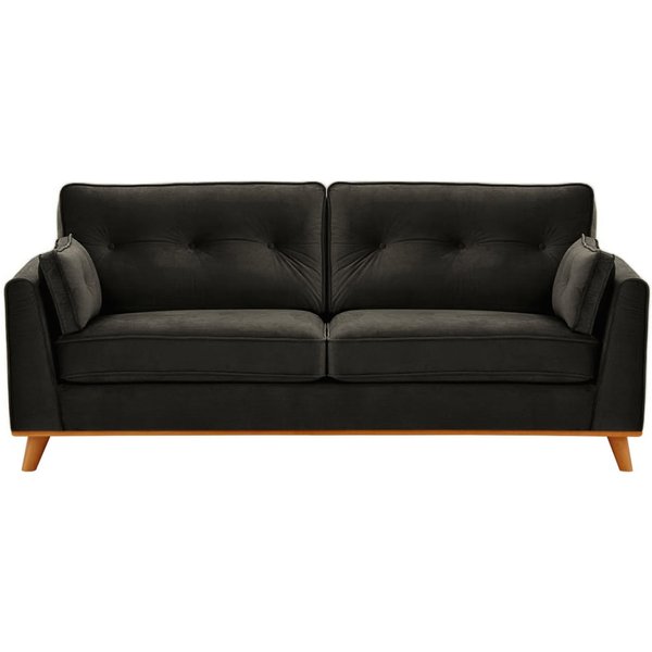 Farrow 3 Seater Sofa, black, Leg colour: aveo