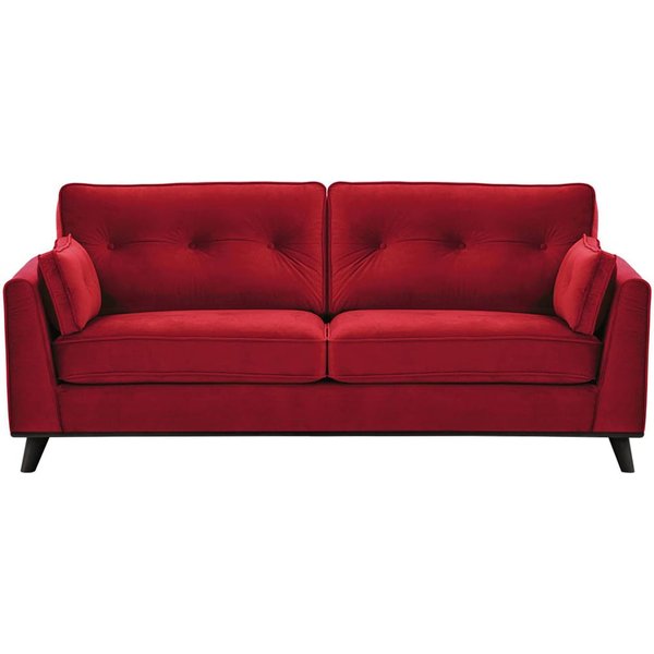 Farrow 3 Seater Sofa, dark red, Leg colour: black