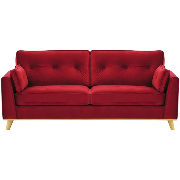 Farrow 3 Seater Sofa, dark red, Leg colour: like oak