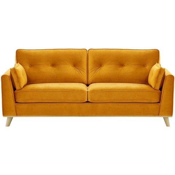 Farrow 3 Seater Sofa, mustard, Leg colour: wax black