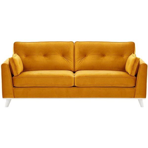 Farrow 3 Seater Sofa, mustard, Leg colour: white