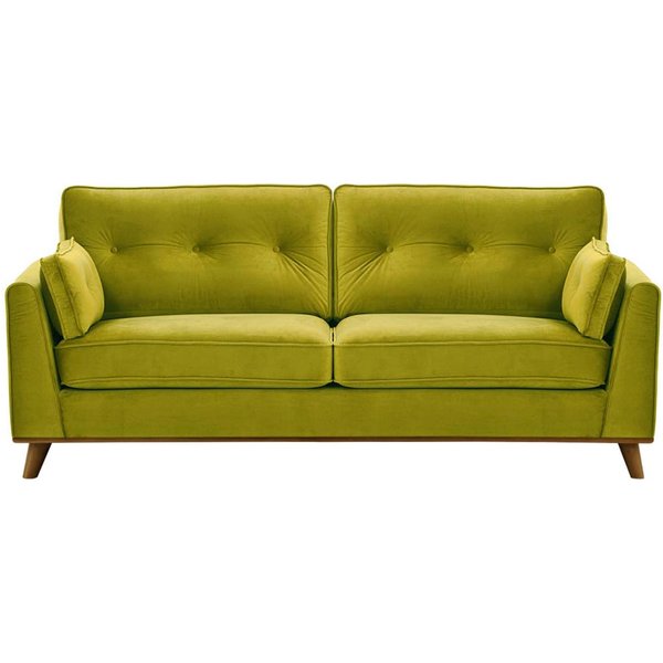 Farrow 3 Seater Sofa, olive green, Leg colour: dark oak