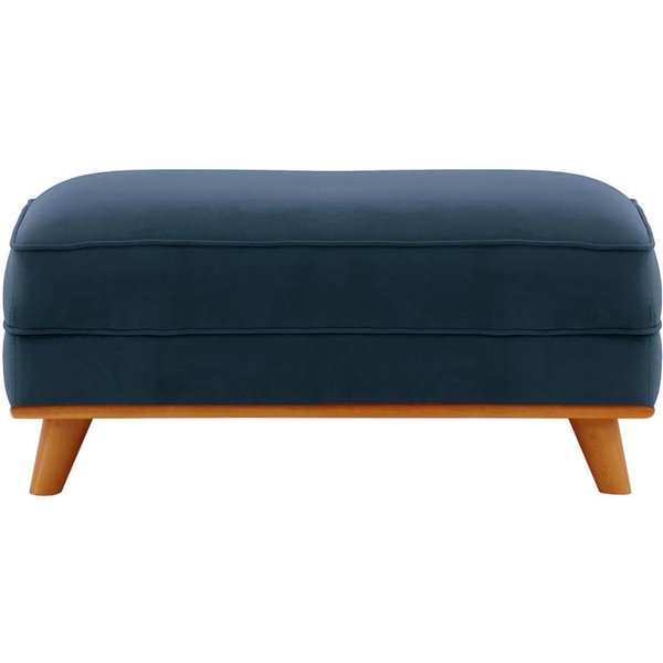 Farrow Footstool, blue, Leg colour: aveo