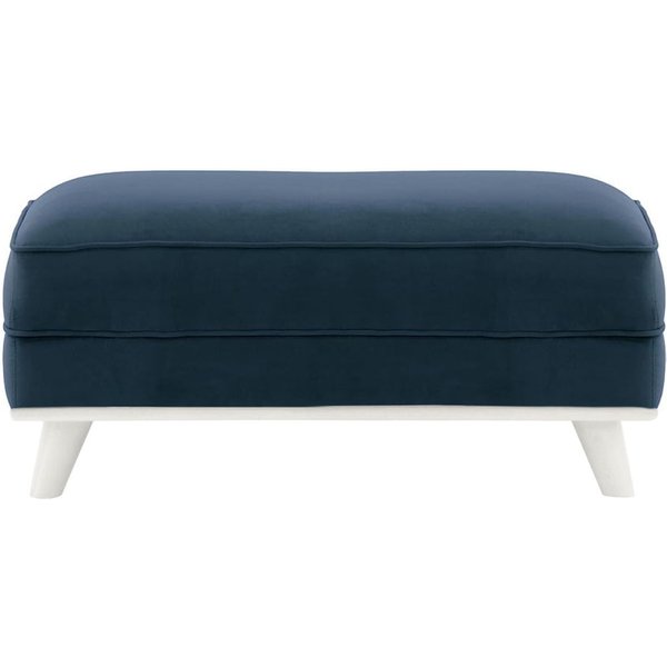 Farrow Footstool, blue, Leg colour: white