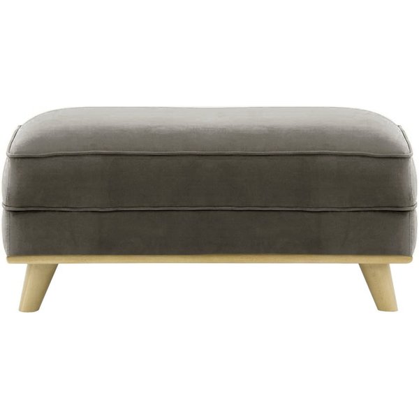 Farrow Footstool, graphite, Leg colour: wax black