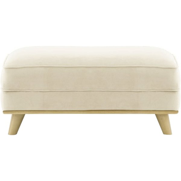 Farrow Footstool, light beige, Leg colour: wax black