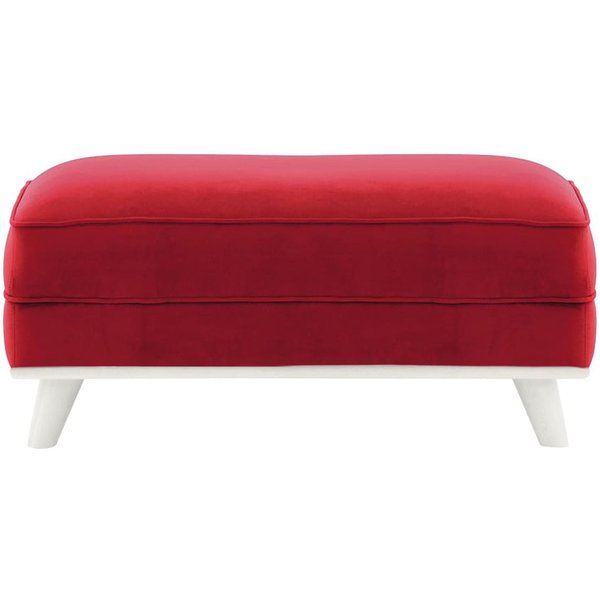 Farrow Footstool, dark red, Leg colour: white