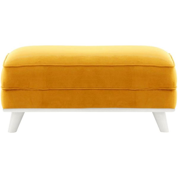 Farrow Footstool, mustard, Leg colour: white
