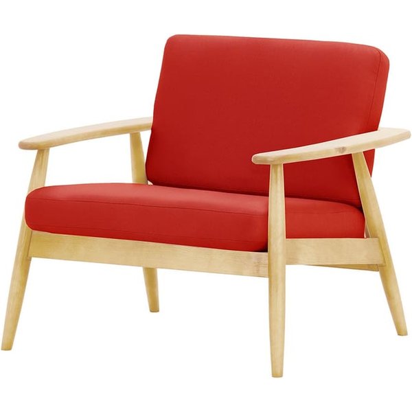 Demure Aqua Garden Armchair, red, Leg colour: 8001 like oak
