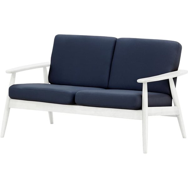 Demure Aqua 2 Seater Garden Sofa, navy blue, Leg colour: 8035 white