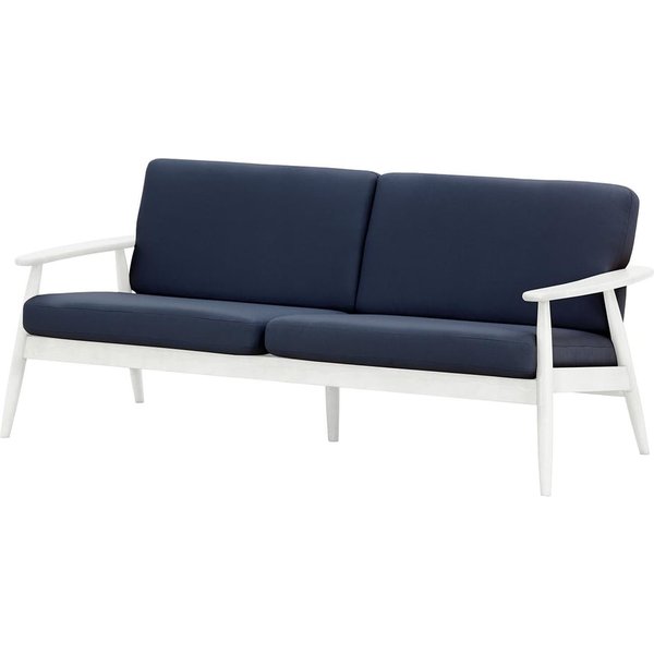 Demure Aqua 3 Seater Garden Sofa, navy blue, Leg colour: 8035 white