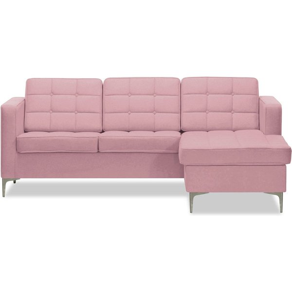 Finn Right Hand Corner Sofa, pink