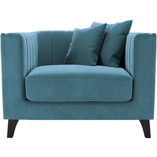 Barra Armchair, dirty blue, Leg colour: black