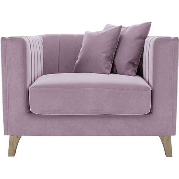 Barra Armchair, lilac, Leg colour: wax black