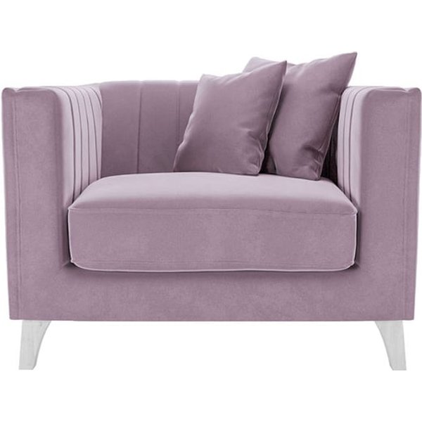 Barra Armchair, lilac, Leg colour: white