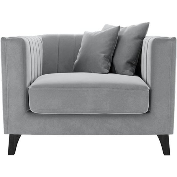 Barra Armchair, silver, Leg colour: black