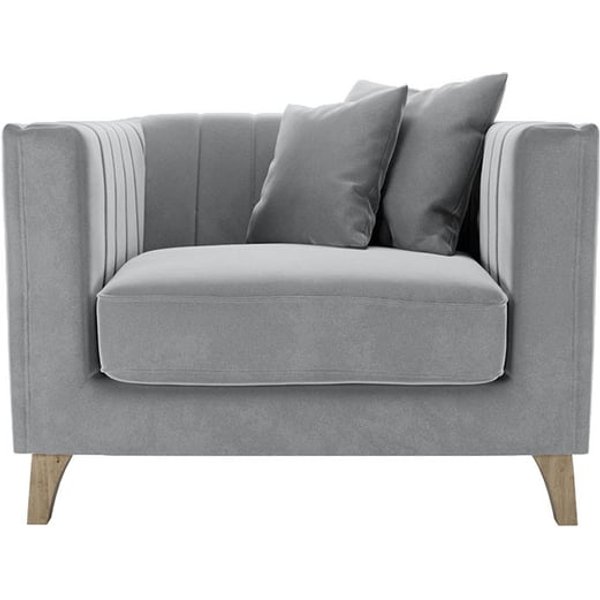 Barra Armchair, silver, Leg colour: wax black